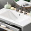 30" Bathroom Vanity With Ceramic Sink, Equipped With Adjustable Shelf And Tip-Out Tray, Bathroom Vanity With Solid Wood Legs, Silver Metal Knobs And Soft Close Hinges-2011329202
