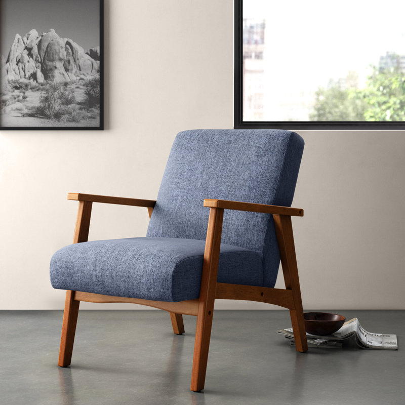 Upholstered Armchair, Blue
