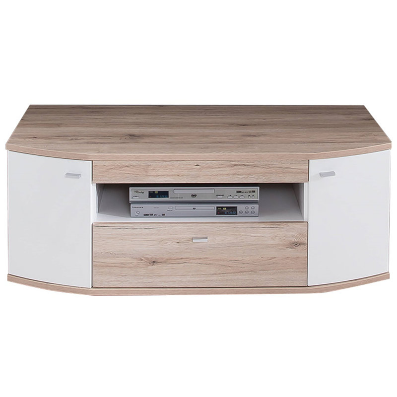 Danayshia Unfinished TV Stand for TVs up to 60", White/Oak