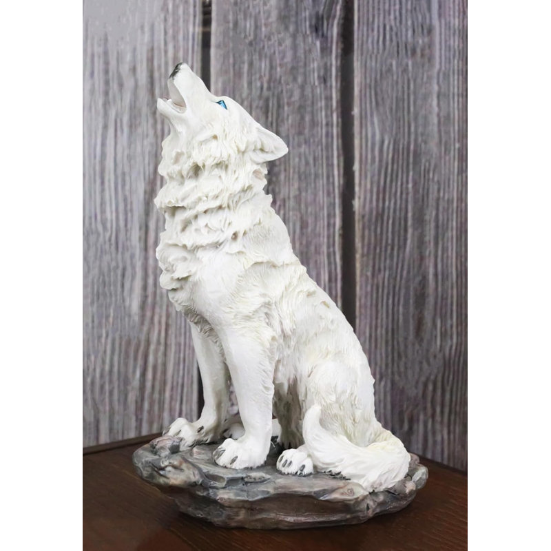 Figurine de toundra hivernale loup blanc albinos