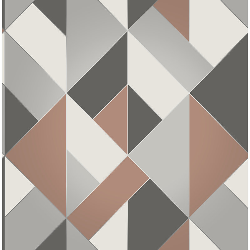 Rouleau de papier peint à motif géométrique structuré L 33 pi x l 20,5 po Tidore, Cuivre