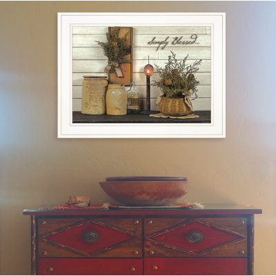 "Simply Blessed", décoration murale encadrée pour le salon, la chambre à coucher et la maison de campagne par Susan Boyer
