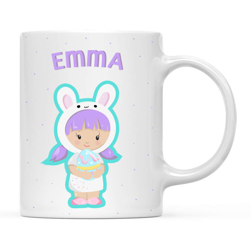 Grande tasse à café à poils de bébé personnalisées lavande Waldron, Oui