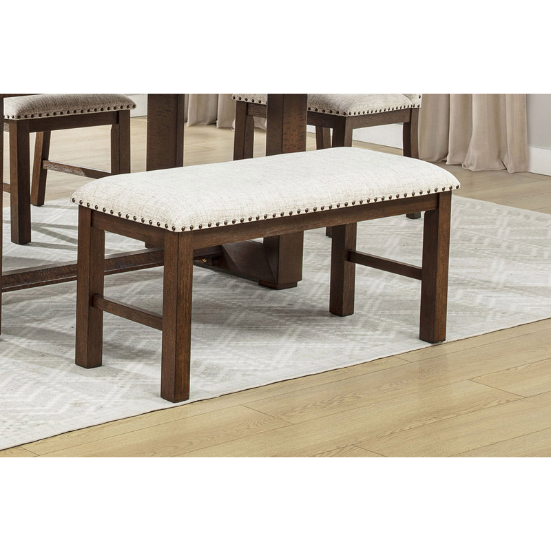 Banc rembourré 1 pièce avec garniture cloutée