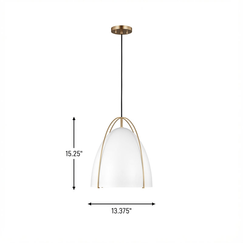 Luminaire suspendu à une lumière Norman de Visual Comfort Studio, Bronze satiné, Blanc, Non