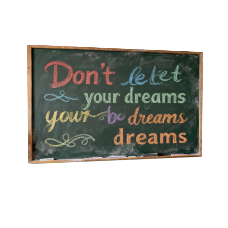 Texte et chiffres «Don't Let Your Dreams Be Dreams», H 12 po x l 18 po