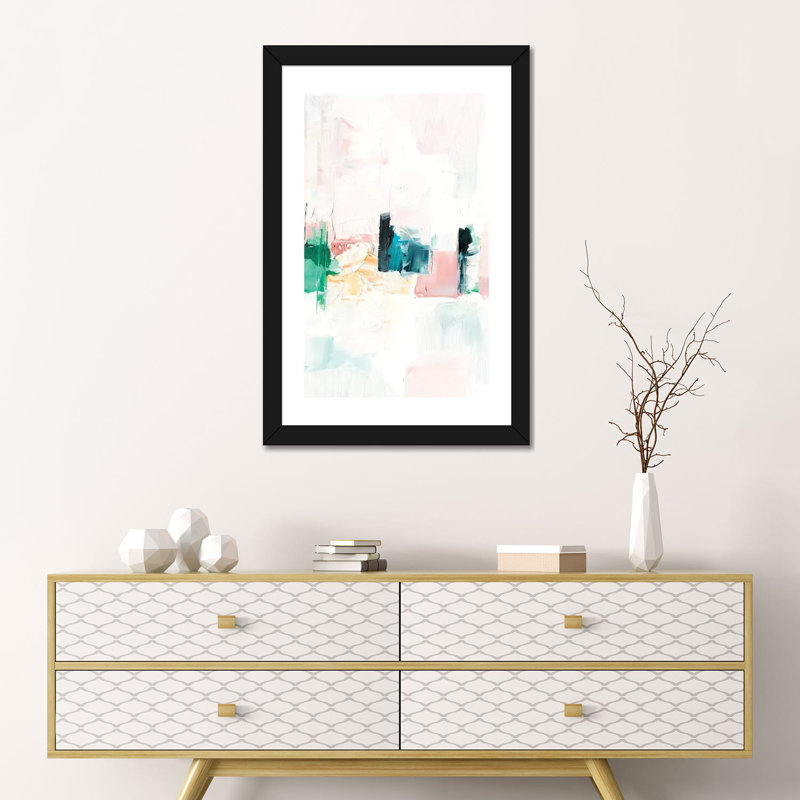 Reproduction d’art, "passing Rain I" par Ethan Harper, H 24 po x l 16 po x P 1 po, Papier encadré blanc, Blanc