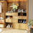 Expandable And Removable Eight-Door Woodgrain Shoe Cabinet