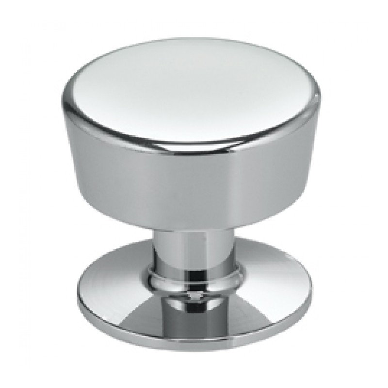 Poignée ronde classique et moderne de 1 3/16 po de diamètre, Plaquée chrome poli, H 1,18 po x l 1,18 po x P 1,07 po