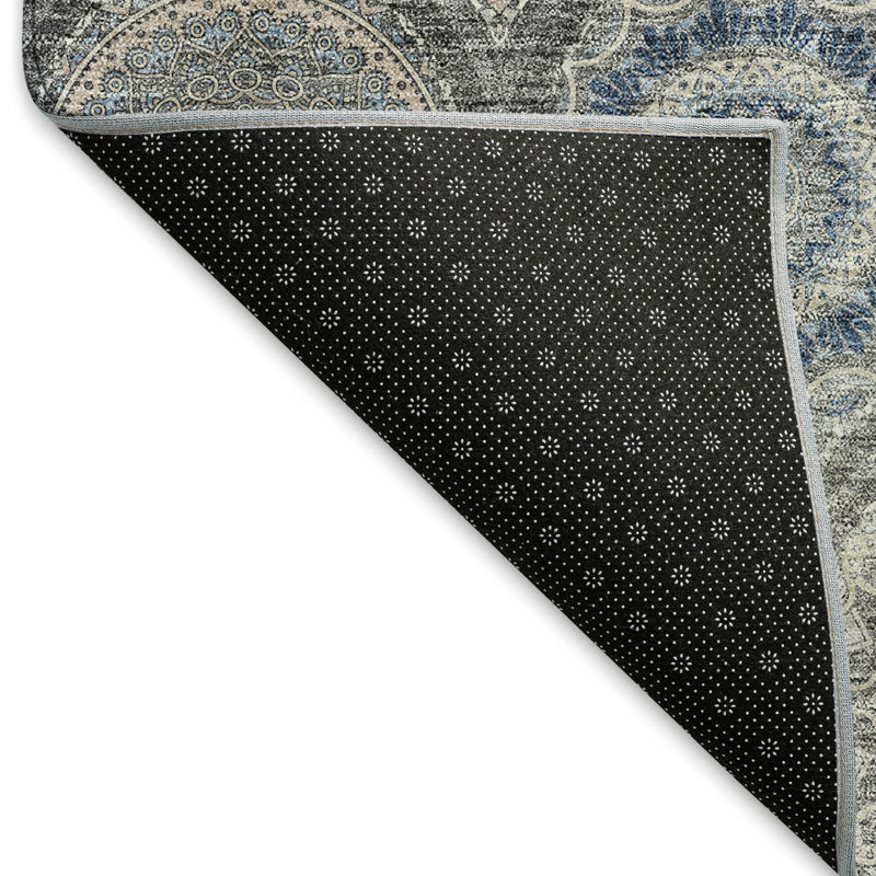 Premium Machine Washable Prisco Gray Rug, Rectangle 3' x 5'