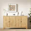 Armoire console 59 po brune pour l'entrée, les portes et l'apparence élégante Noble