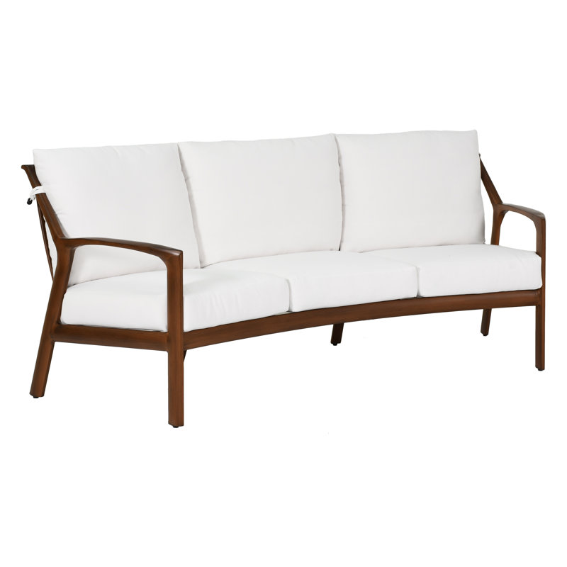 Berkeley 80'' Wide Curved Powder Coated Aluminum Patio Sofa with Sunbrella® Cushions