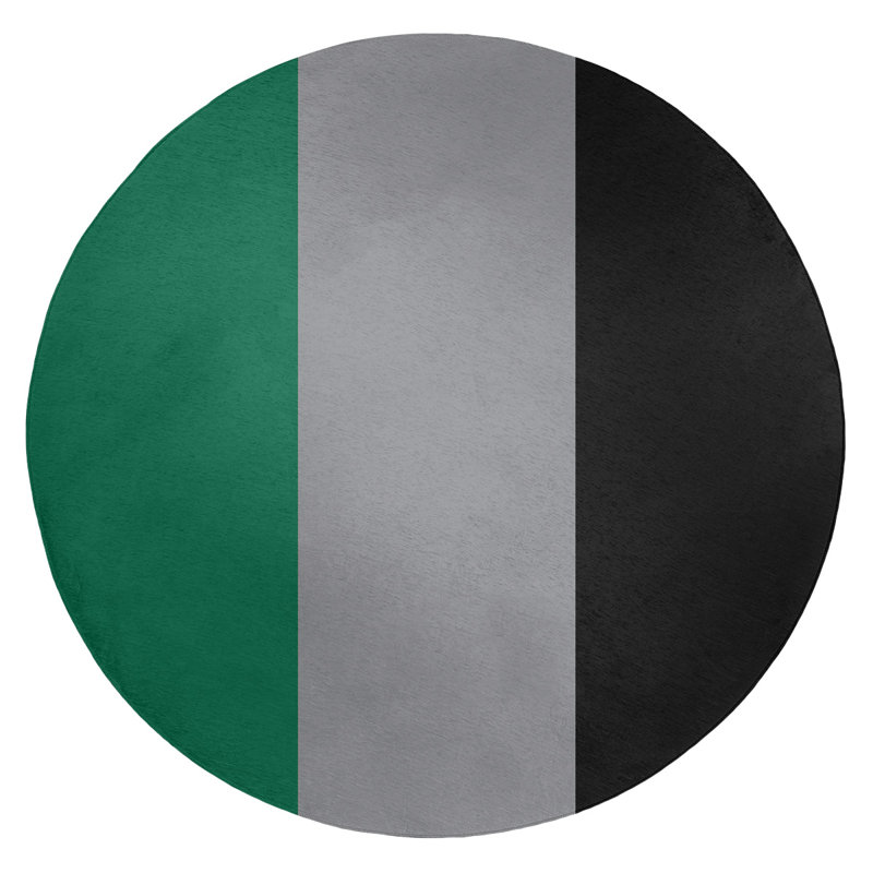 Tapis à rayures green national hockey, Rond 5 pi