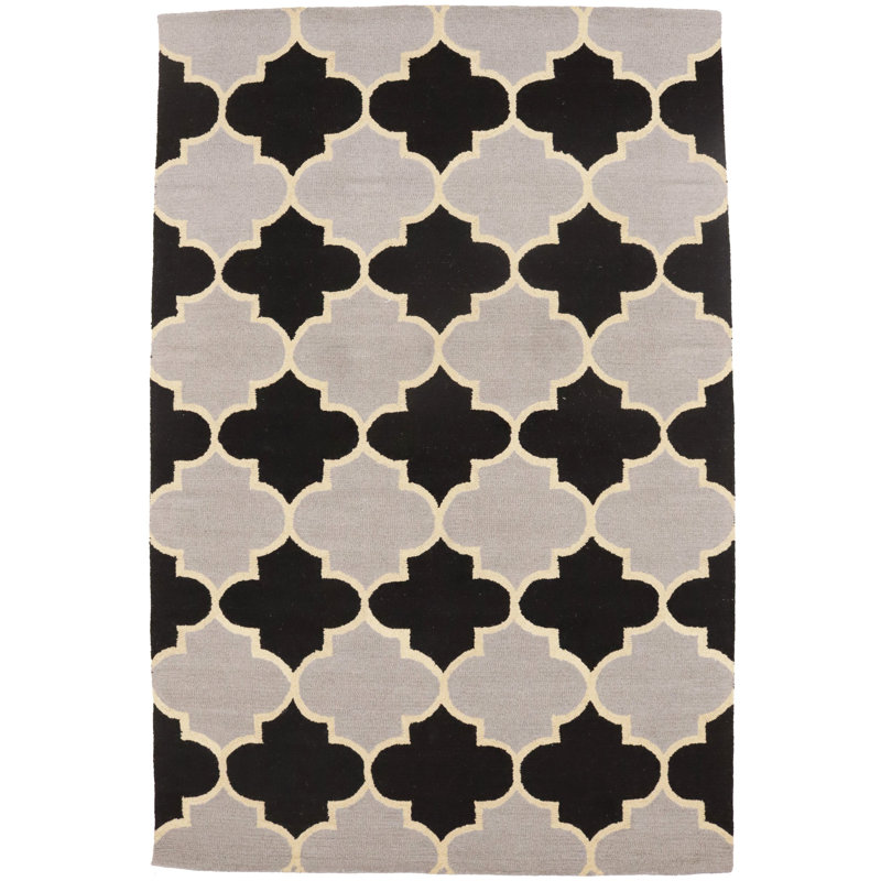 Tapis oriental noir / beige moderne 5 x 8