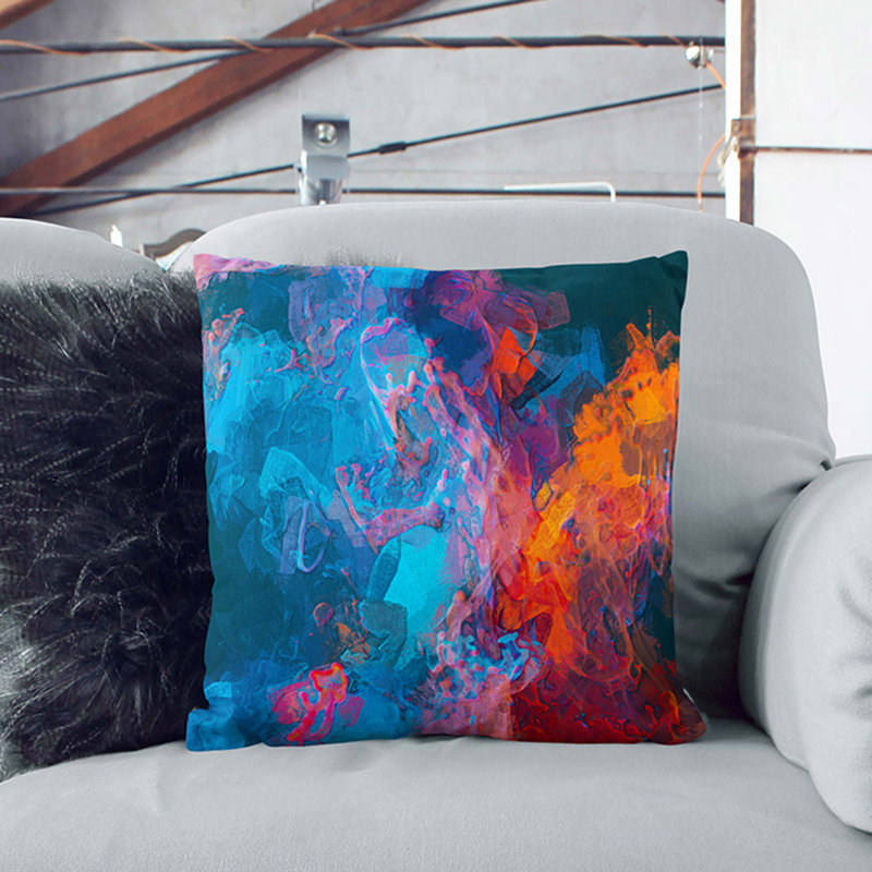 Abstract Square Throw Cushion, 55cm H x 55cm W x 20cm D