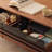 Solid wood coffee table with retro design