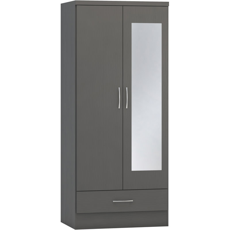 Cascio 2 Door Wardrobe, 3D Grey