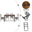 Ensemble de table et de chaises cinq pièces avec dossier, style industriel, structure solide-1635804318-1635804305-1635804307