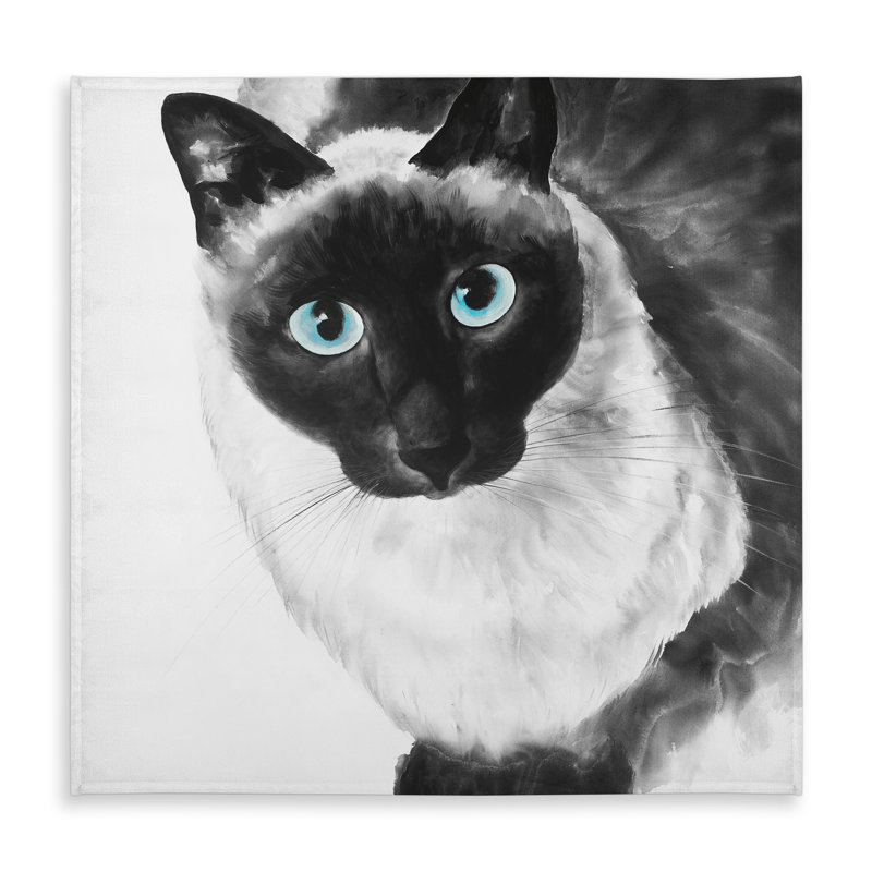 Blue Eyes Siamese Cat Tablecloth | Turquoise Minimalist Decor