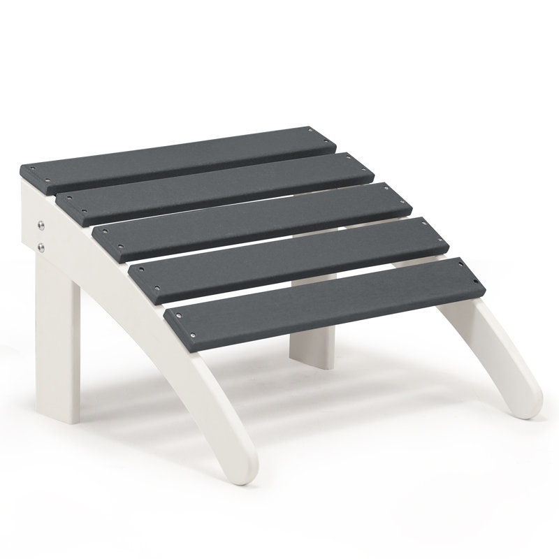 Repose-pieds d'extérieur Kaydi Adirondack, Gris / blanc