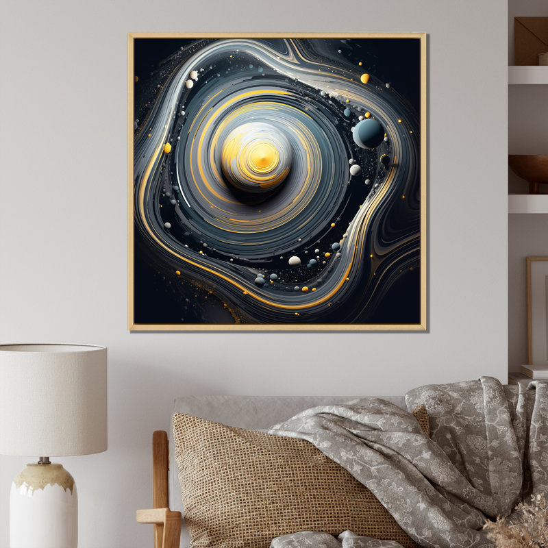 "Space Light Orbiting A Black Hole", reproduction sur toile, Cadre naturel flottant, H 16 po x l 16 po x P 1 po