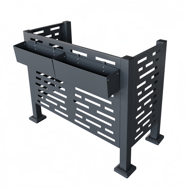 Clôture d'intimité en métal avec 3 panneaux de clôture l 46,25 po x P 22,25 po x H 35,25 po