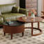 Vintage Round Nesting Coffee Table Fluted With Drawer