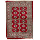 Wool Oriental Area Rug in Red