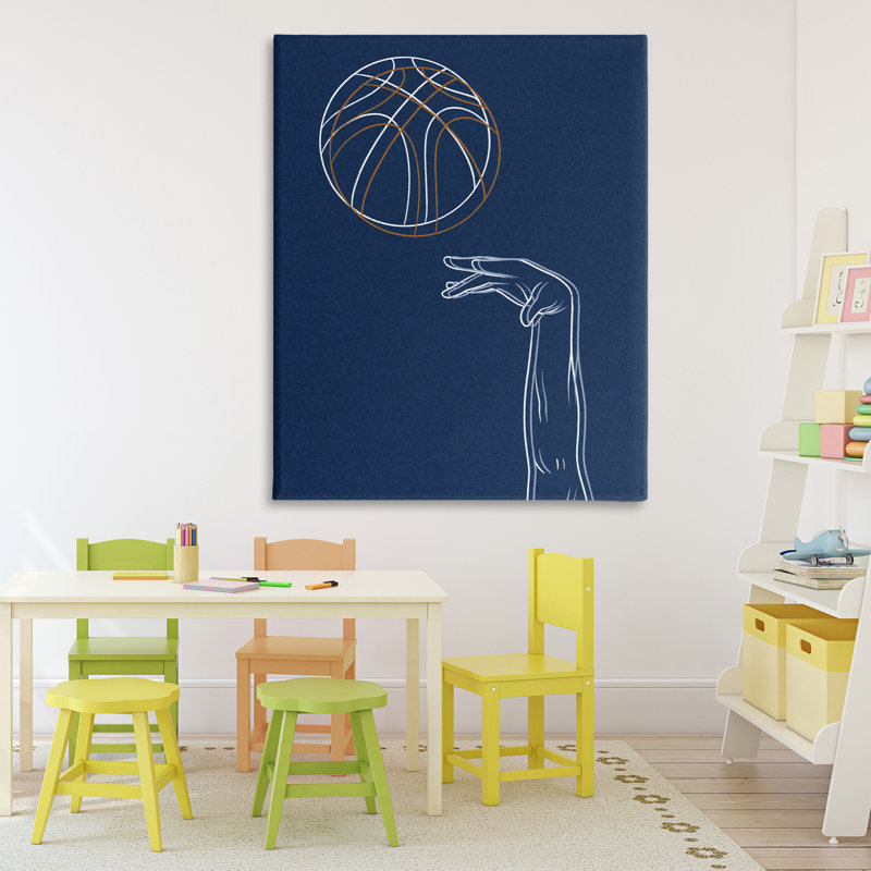 Lignes de basketball, toile de Marcus Prime, H 48 po x l 36 po