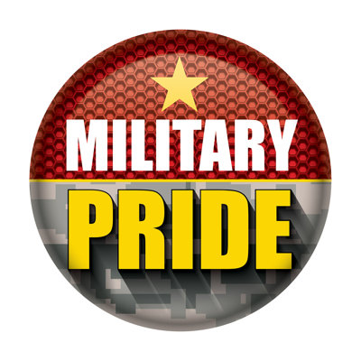 Military Pride Button - 2" - Pack of 6