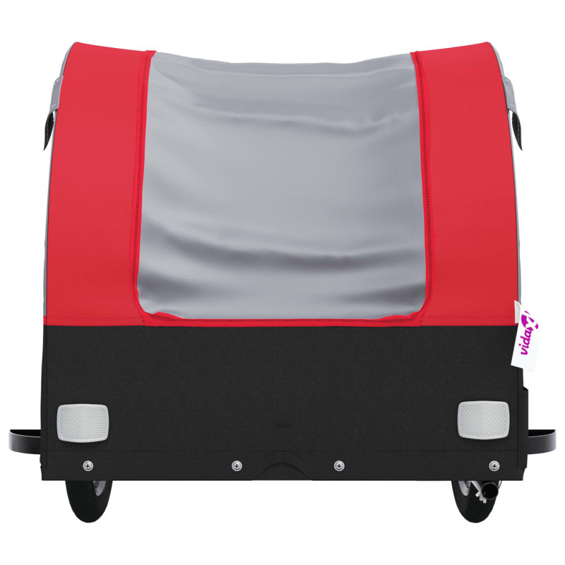 Bike Trailer 45 kg Iron, Red/Grey, 68cm H x 68cm W x 137cm D