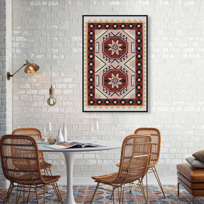 Daylight Damask Print by Oliver Gal, 55"H x 37"W, Black Floater Frame