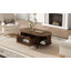 Table basse moderne avec porte à enroulement, tiroir en acrylique et rangement Aroa-128835470