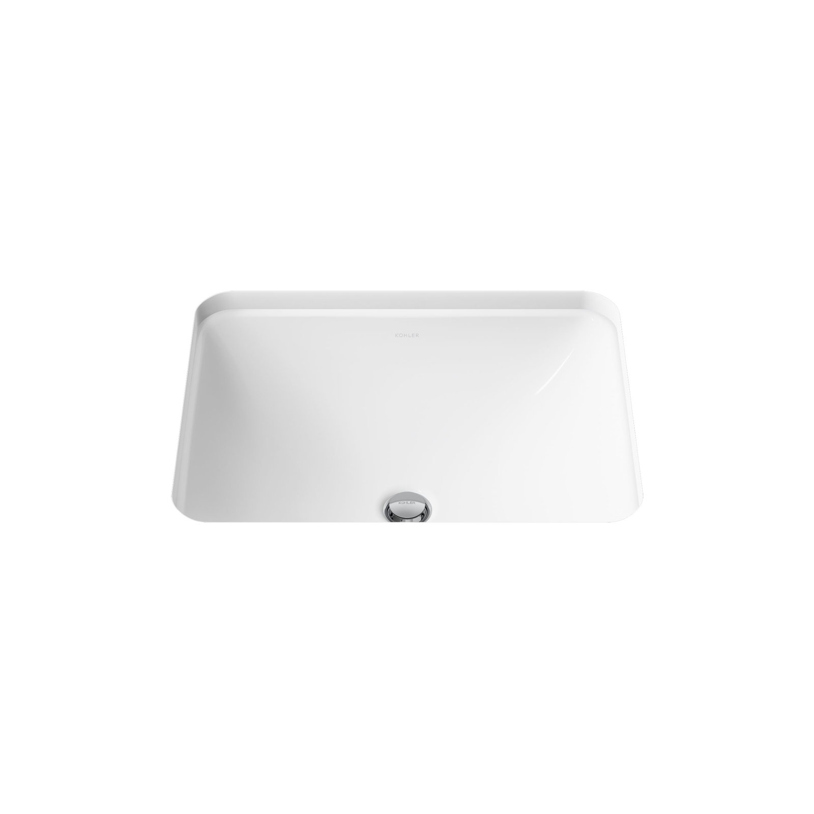 Caxton Kohler Rectangle 20-1/4" Undermount Bathroom Sink with Overflow, White