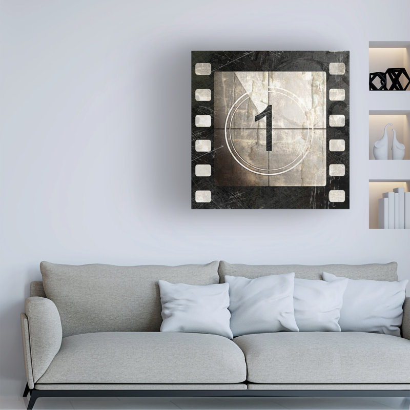Art mural sur toile tendue - Art mural rétro couleur compte à rebours I pour salon, chambre à coucher ou bureau - 18 x 18