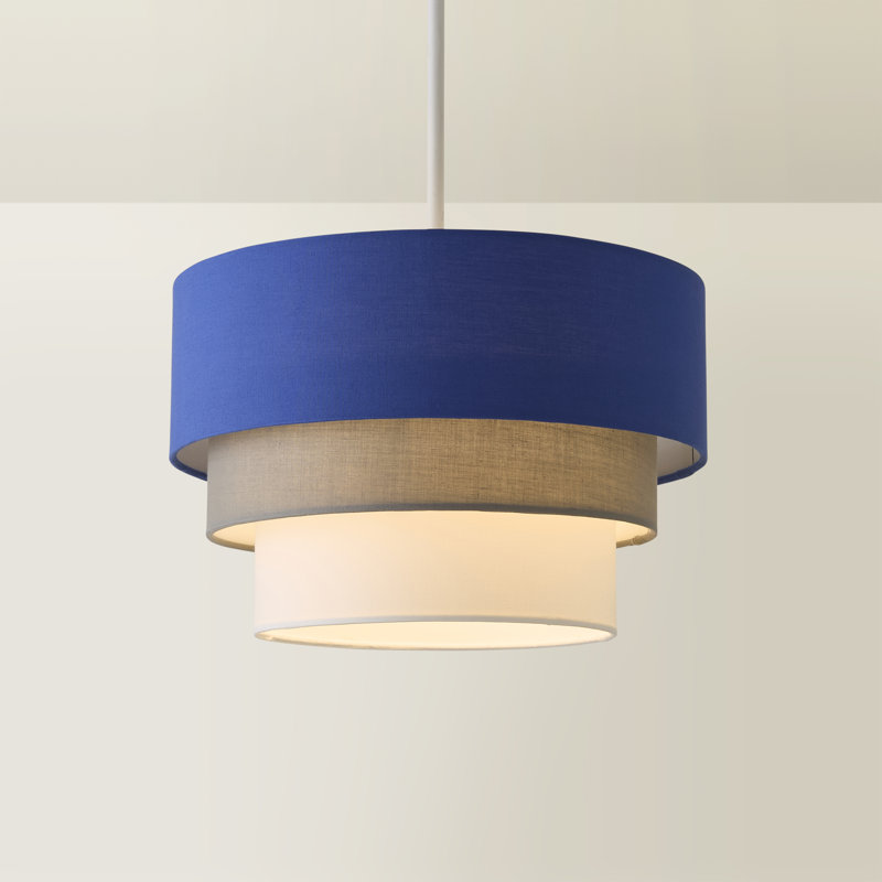 Aztec Drum Pendant Shade, 20" H x 30" W x 30" D, Blue