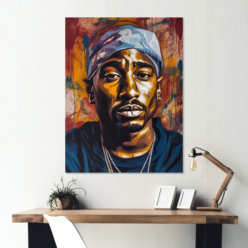Tupac King of Rap I - impression sans cadre sur métal, H 32 po x l 16 po x P 1 po