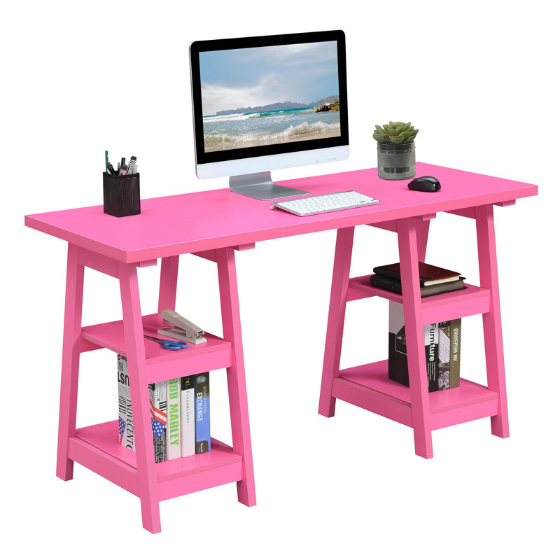 Burke Reversible Computer Desk, Pink