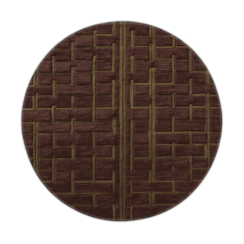 Trellis Black Indoor and Outdoor Area Rug, Rectangle 5' x 7'