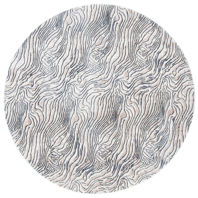 Ahnalise Performance Abstract Rug, Round 6'7"