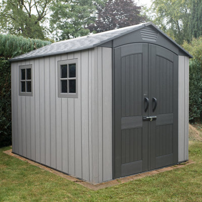 Lifetime 7 Ft. x 9.5 Ft. High-Density Polyethylene (Plastic) Outdoor Storage Shed with Steel-Reinforced Construction