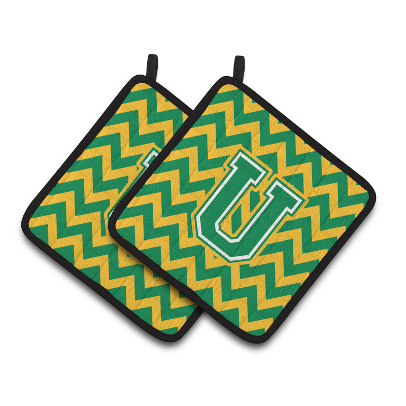 Poignée à chevrons, U, Vert/doré