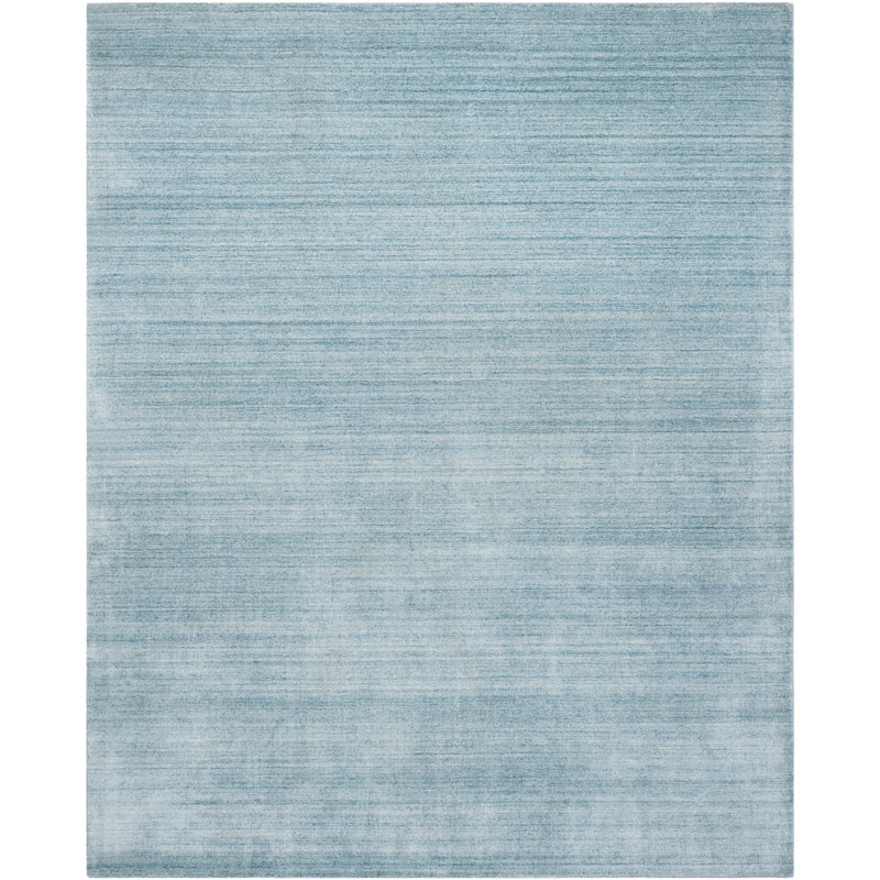 Tapis bleu ciel en laine et viscose Beartree, Rectangle 10 pi x 14 pi