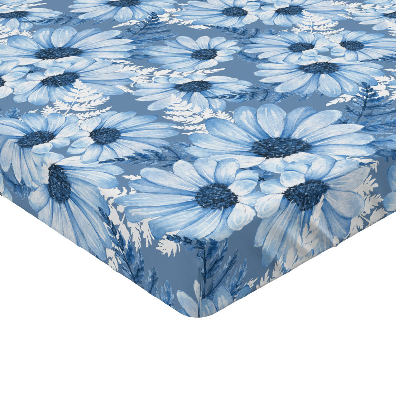 Drap-housse Ambesonne, Drap-housse très grand californien, Lavande, bleu, bleu, gris / floral