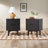 Aizlyn Mid-Century Modern Solid Wood Groove-Handle Nightstands-884636645