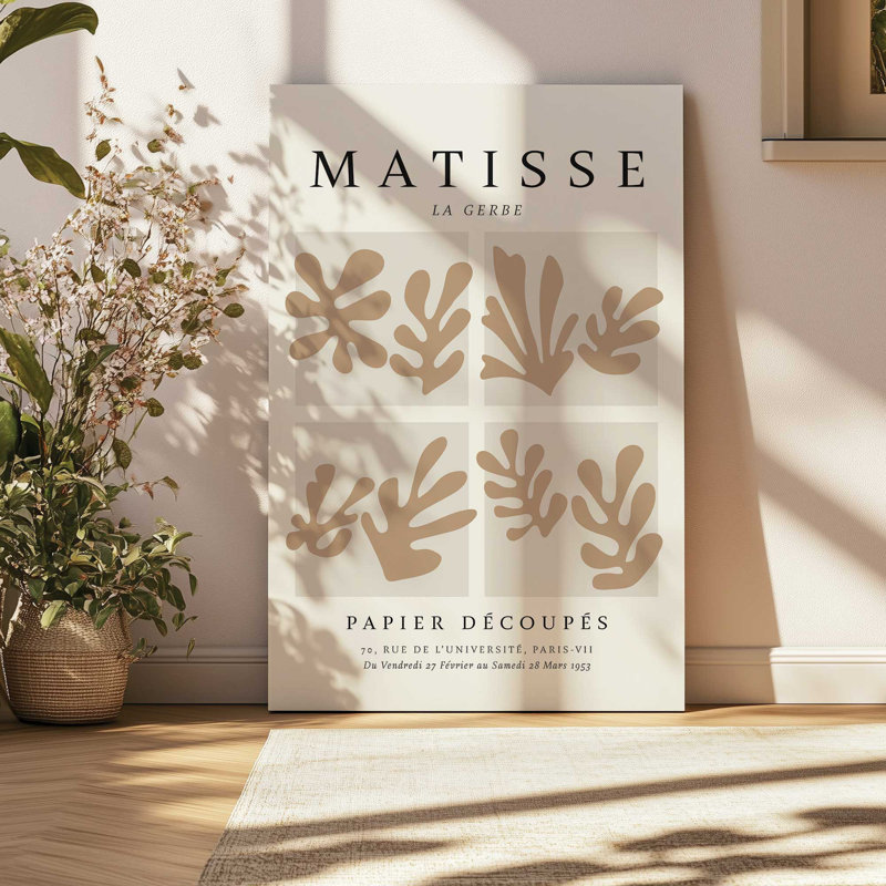 Matisse's La Gerbe Quartet en brun, Toile tendue, H 30 po x l 20 po x P 1,25 po