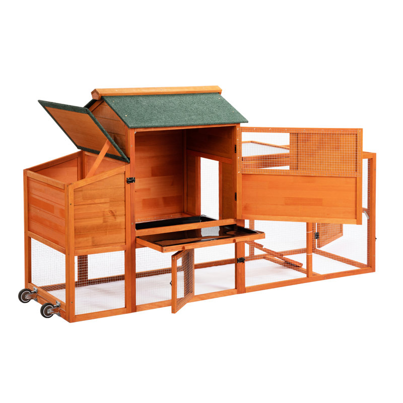 Poulailler orange multifonctionnel avec un design intelligent pour la planète, une entrée sécurisée et un poulet à 360 mouvements avec une chambre de repos colorée, environnement climatisé pour les petits troupeaux extérieurs