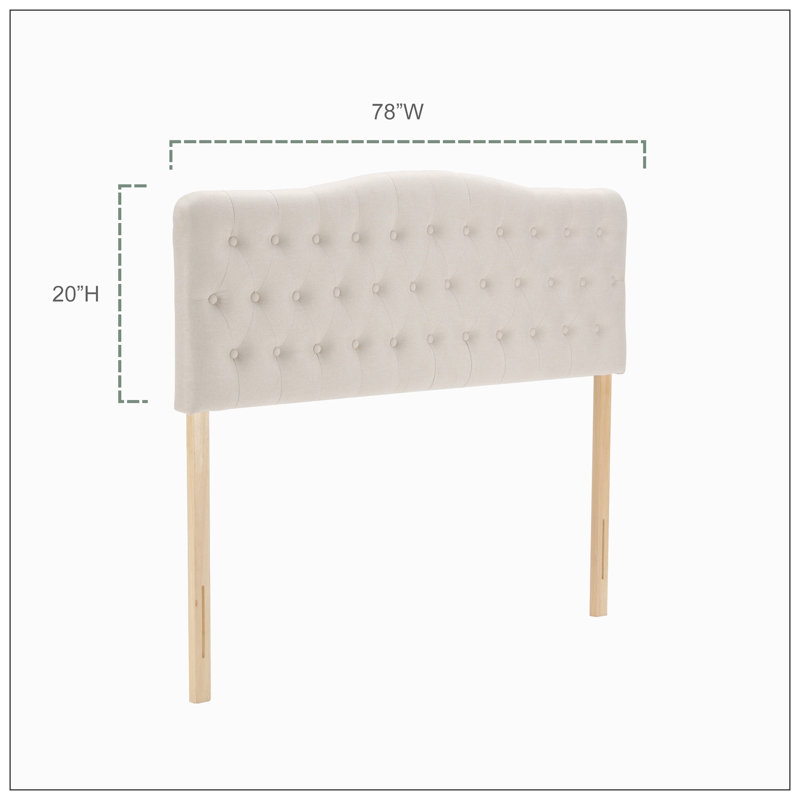 Tête de lit tapissier Stephfan, Beige, Très grand