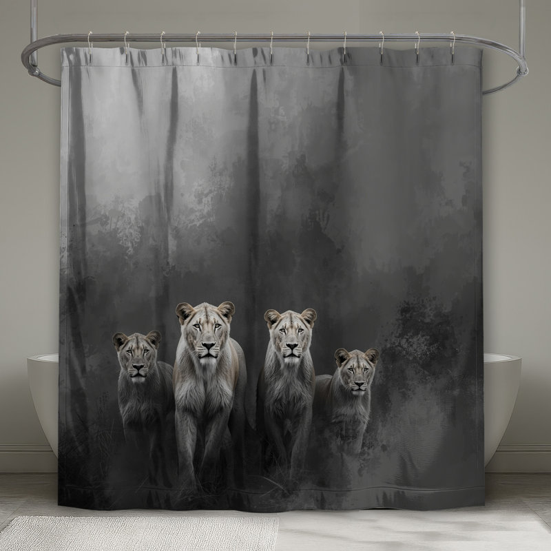 Rideaux de douche très longs Lions, 70in W x 72in H