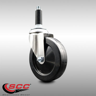 316SS Soft Rubber Wheel Swivel Expanding Stem Caster SCC